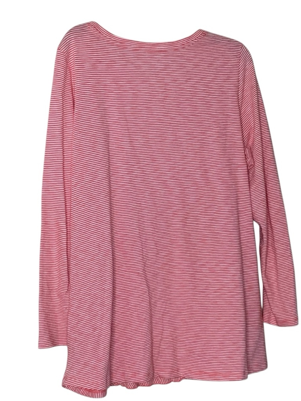 Soft Surroundings Pink Striped Long Sleeve Ruffle Hem Top - Picture 4 of 4
